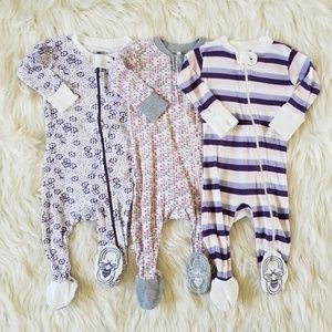 3 burts bees fitted pjs for baby girl 3-6 months